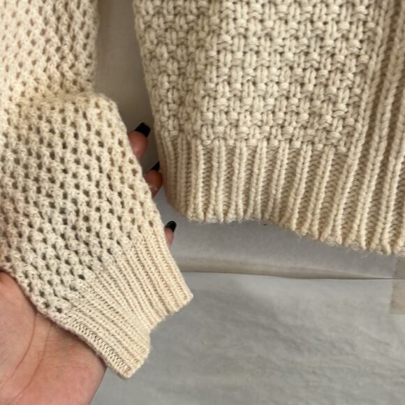 Rebecca Taylor Knit Pullover Sweater Women’s Size XS Cream Holiday Embellished - Picture 7 of 13
